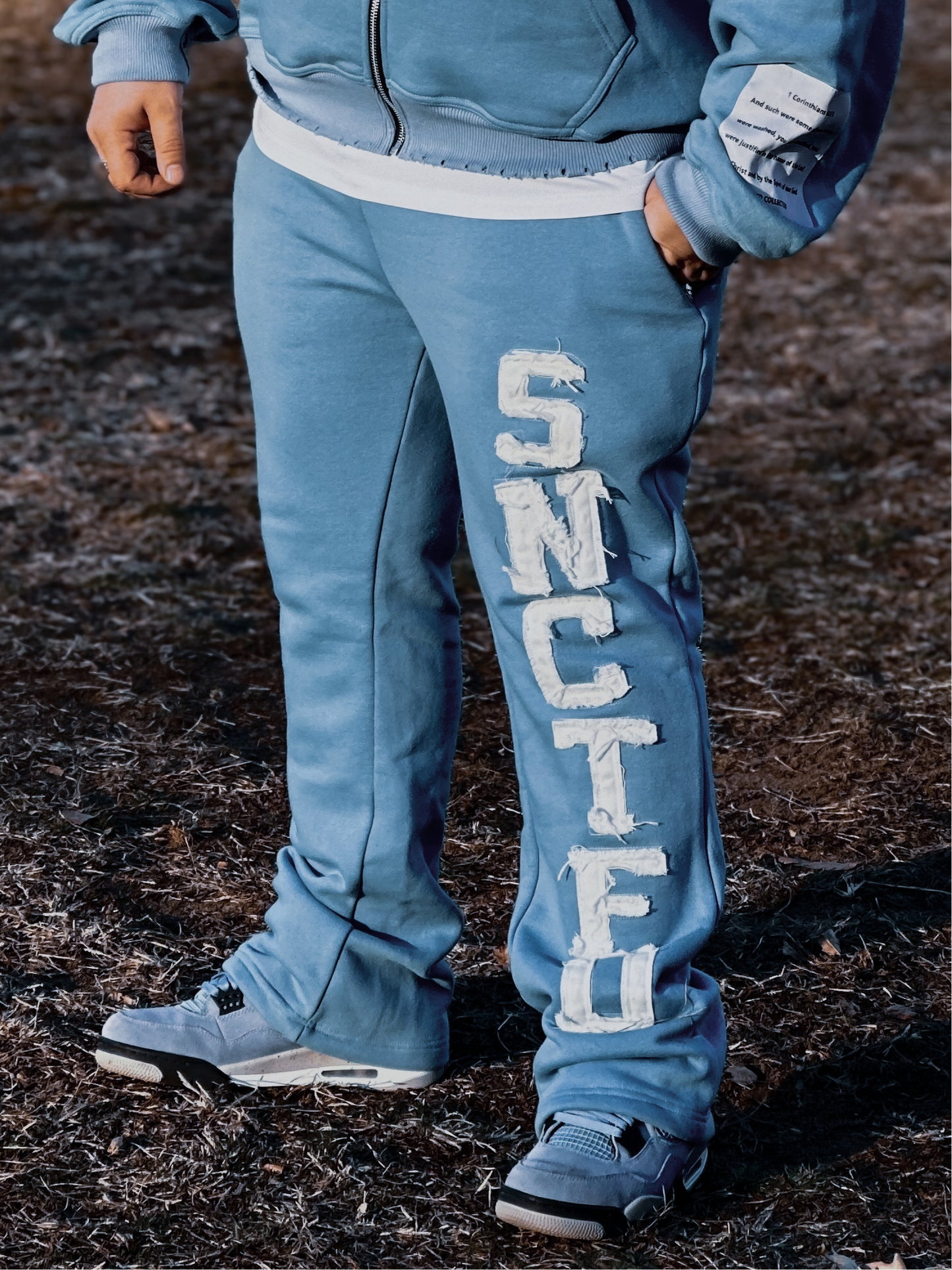 SNCTFD  Distressed Embroidered Sweatpants